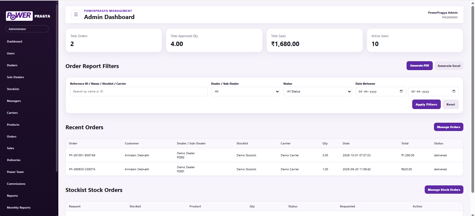 Admin Dashboard